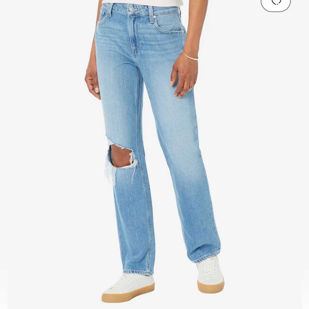 PAIGE Noella Relaxed Straight Leg Jeans - Light Blue